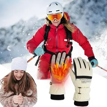 Зимние Перчатки Для Женщин Противоскользящие В Холодную Погоду Теплые Вязаные Перчатки Мотоциклетные Перчатки CE С Сенсорным Экраном Водонепроницаемые Ветрозащитные Перчатки
