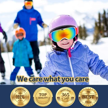 Детские Лыжные Очки для 4-14 лет с Защитой от запотевания, Двухслойные Снежные Очки UV400, Спорт на открытом воздухе, Зимний Сноуборд, Детские Лыжные Очки