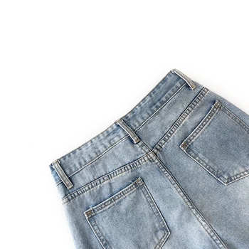 Летние ретро винтажные светло-голубые выстиранные свободные джинсовые брюки с прямой трубкой