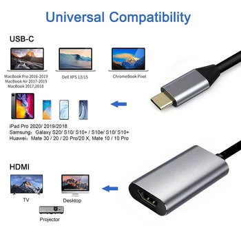 1-8 шт. C-VGA для MacBook Air/Видео Кабельный адаптер 1080P 720P для iPad Chromebook USB-C D-Sub 10 Гбит/С Конвертер Адаптер