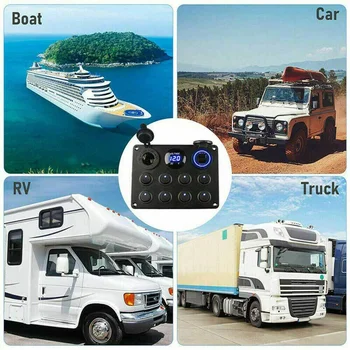 Панель с 5-и 8-и кнопочным кулисным переключателем, панель управления Usb для автомобиля, грузовика, морской лодки, RV ATV UTV, кемпера, каравана, автоматического выключателя