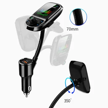 Bluetooth-совместимый Автомобильный Комплект MP3 Музыкальный Плеер FM-Передатчик 5V 2.1A USB Автомобильное Зарядное Устройство MP3-плеер QC3.0 Светодиодный Экран
