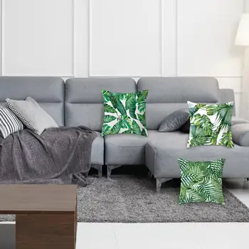 Наволочка с рисунком тропической пальмы, зеленого растения, набор наволочек для украшения дома, 4 шт. наволочка для комнаты