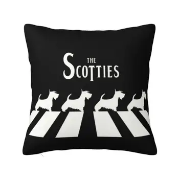 Чехол для подушки Scotties 45x45 см, шотландский терьер, мягкая подушка в скандинавском стиле, декор для дома