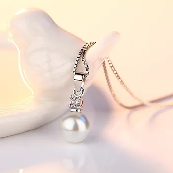 NEHZY серебряная игла 925 пробы новые женские модные украшения высокое качество Кубический цирконий жемчужное круглое ожерелье с подвеской длина 45 см
