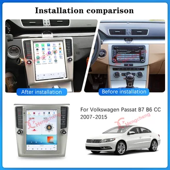 10.4 Для Volkswagen VW Passat B6 B7 B8 CC 2007-2015 автомобильный мультимедийный плеер GPS навигация радио Android Carplay вертикальный экран 4G