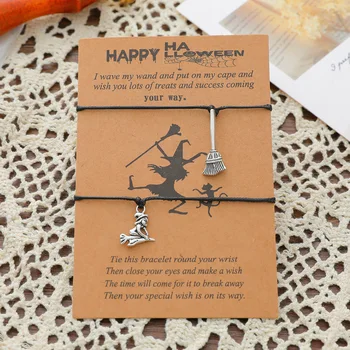 2023 Новый браслет-открытка для танцевальной ведьмы на Хэллоуин, набор из 2 предметов для плетения ведьм, оптовая продажа.